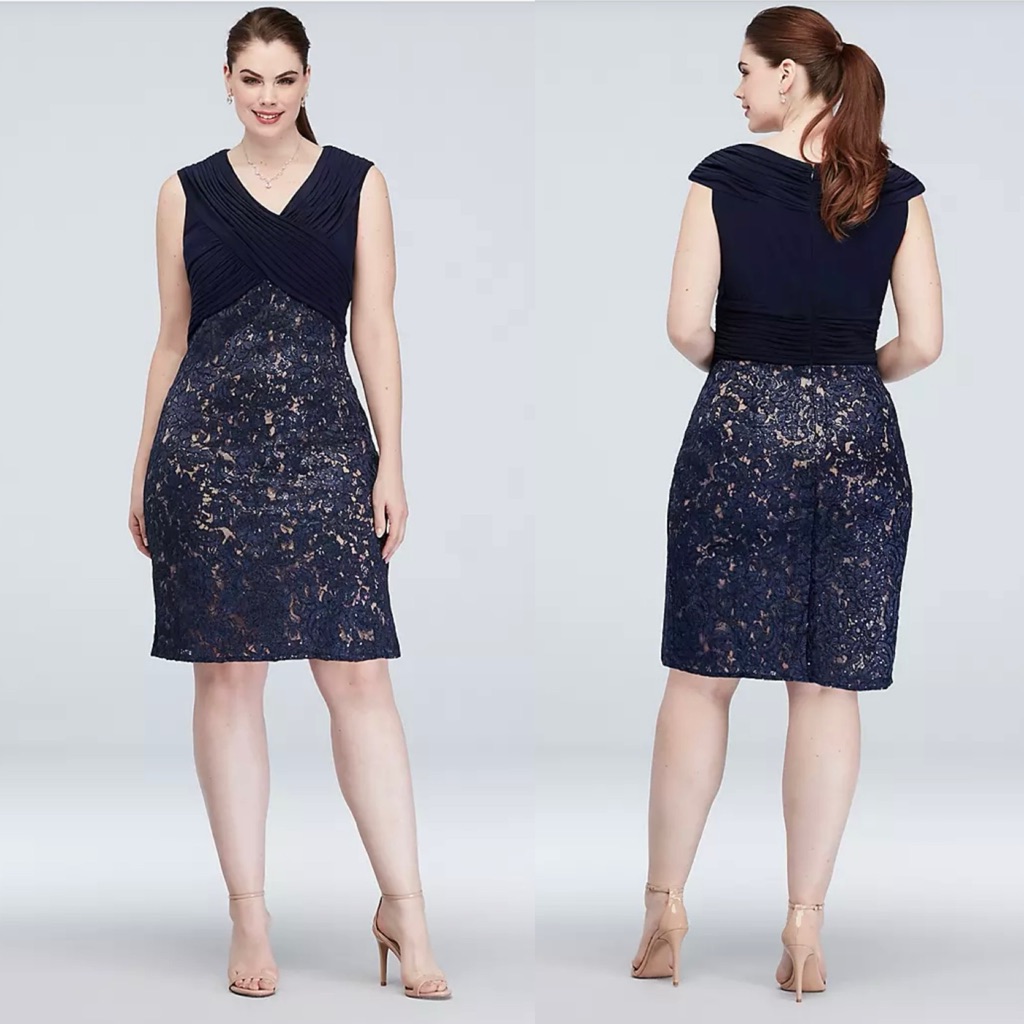Alex Evenings Sequin Embroidered Portrait Collar Plus Size Dress Style# 84122224